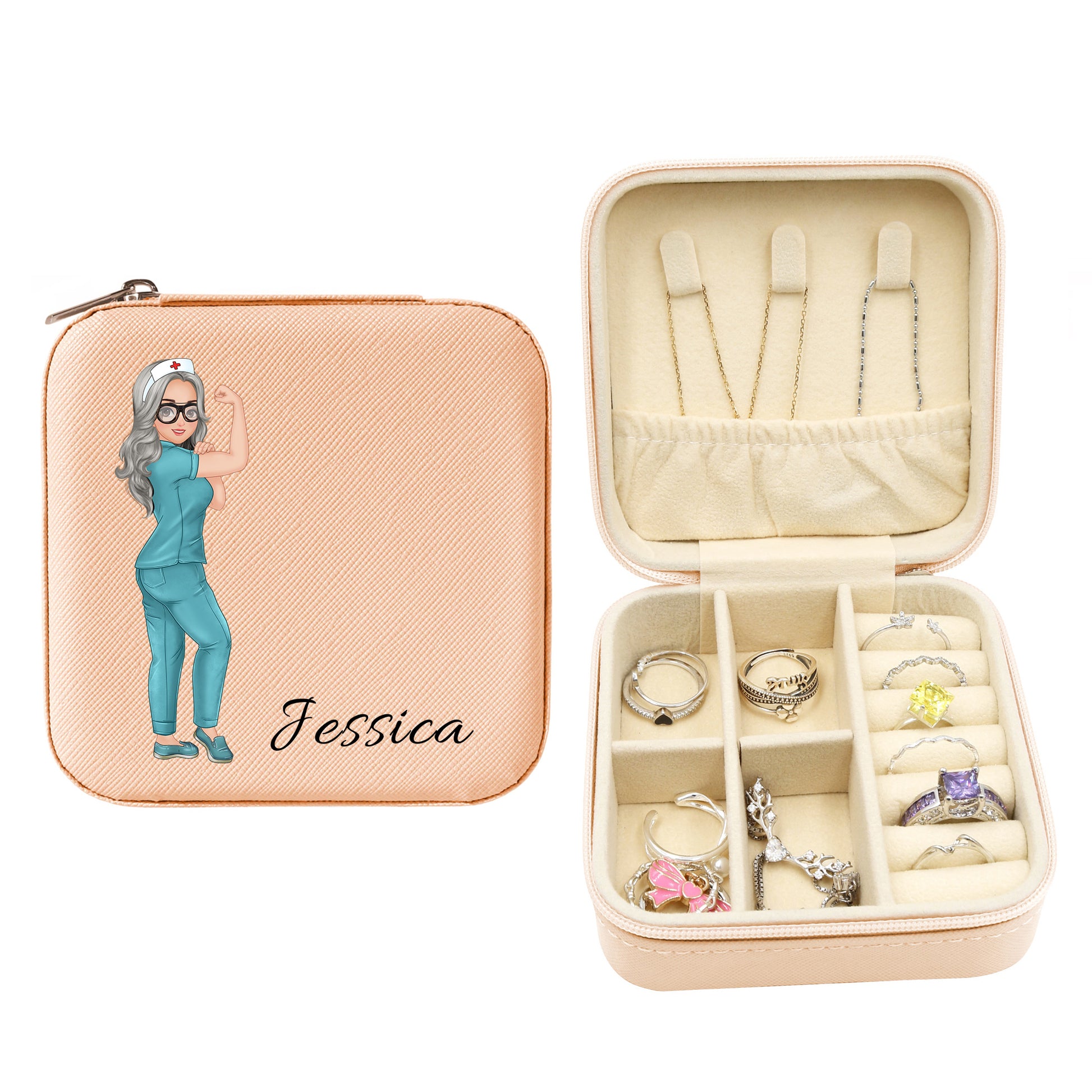 Mini Travel Jewelry Box, Birthday Gift for Woman & Girls, Gift for Nurse